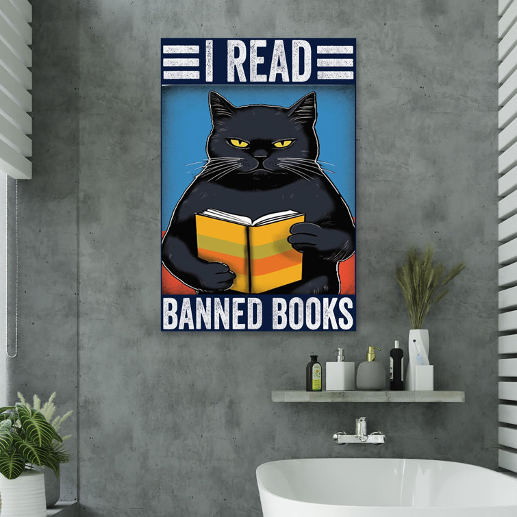 Trinx Black Cat I Read Banned Books 1 Piece Rectangle Black Cat